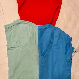 3 No Boundaries T’s Red, Green, and Blue T-Shirts